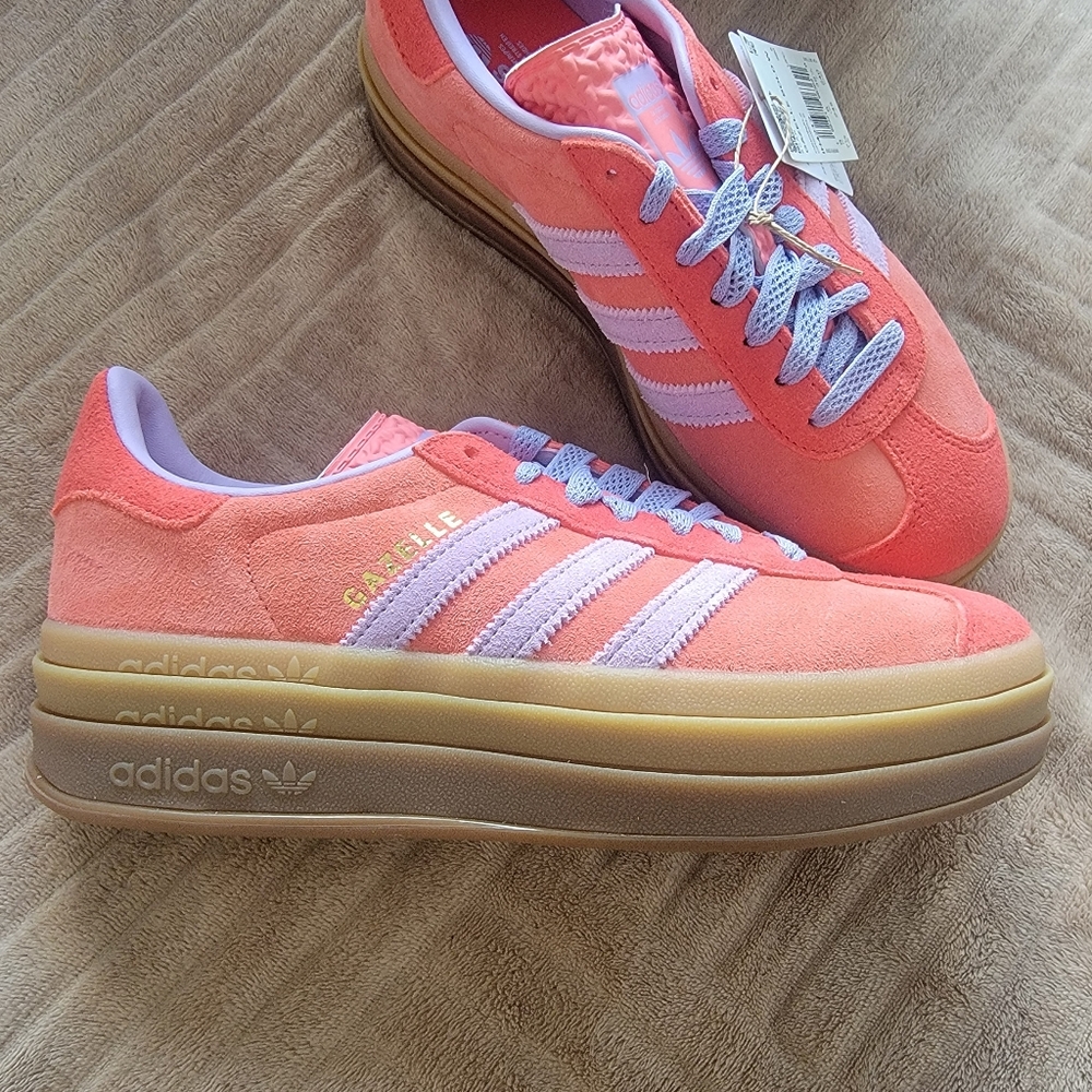 ADIDAS Gazelle Bold Sneakers in Semi Flash Red / Powder Plum / Semi Lucid Red